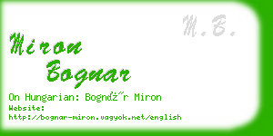 miron bognar business card